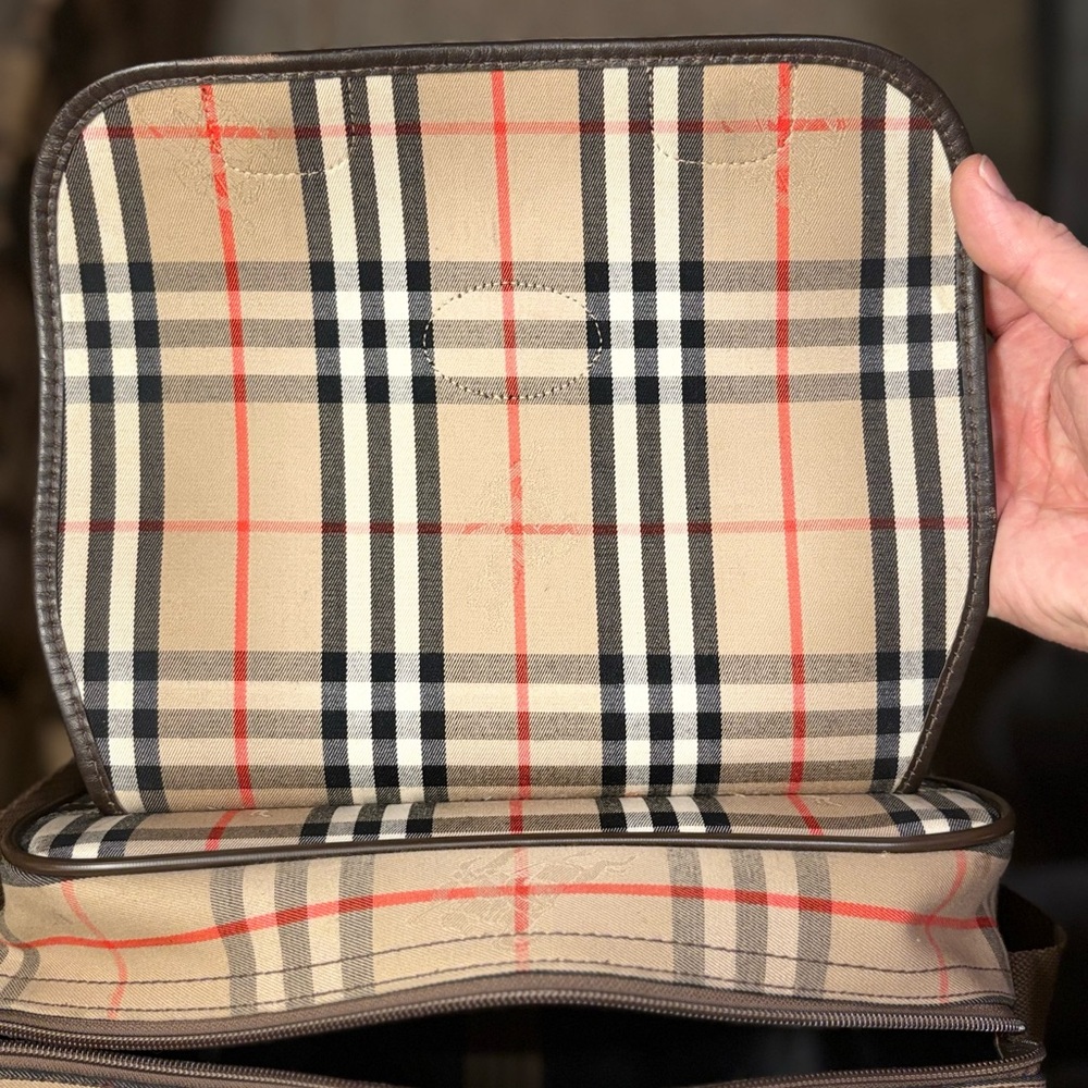 Burberry Vintage Haymarket Check Crossbody Bag 👜 Canvas & Leather | Nova Check - Picture 12 of 15
